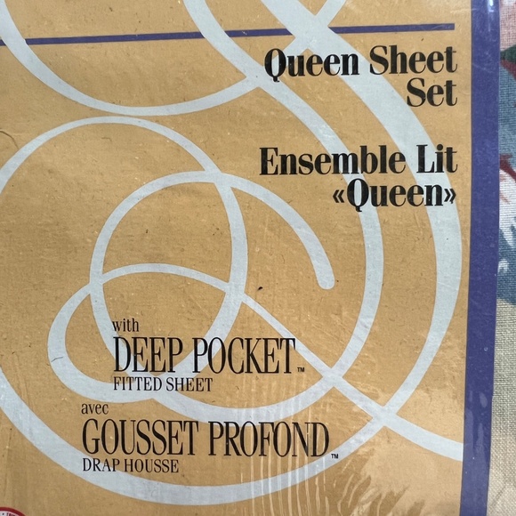 Texmade Signature Collection Queen Sheet Set Floral Yellow Green Sears NOS NEW - Picture 7 of 7